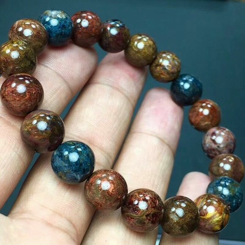 1pcs Genuine Natural Blue Pietersite Namibia Gemstone Round Beads Bracelet 10mm - Picture 4 of 6