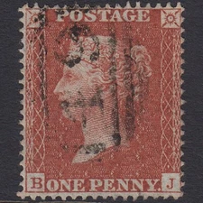 J5_27 GB QV 1855 1d PLATE 15 SG26-C5(1) BJ VFU LIGHT CANCEL 49 WELL CENTRED