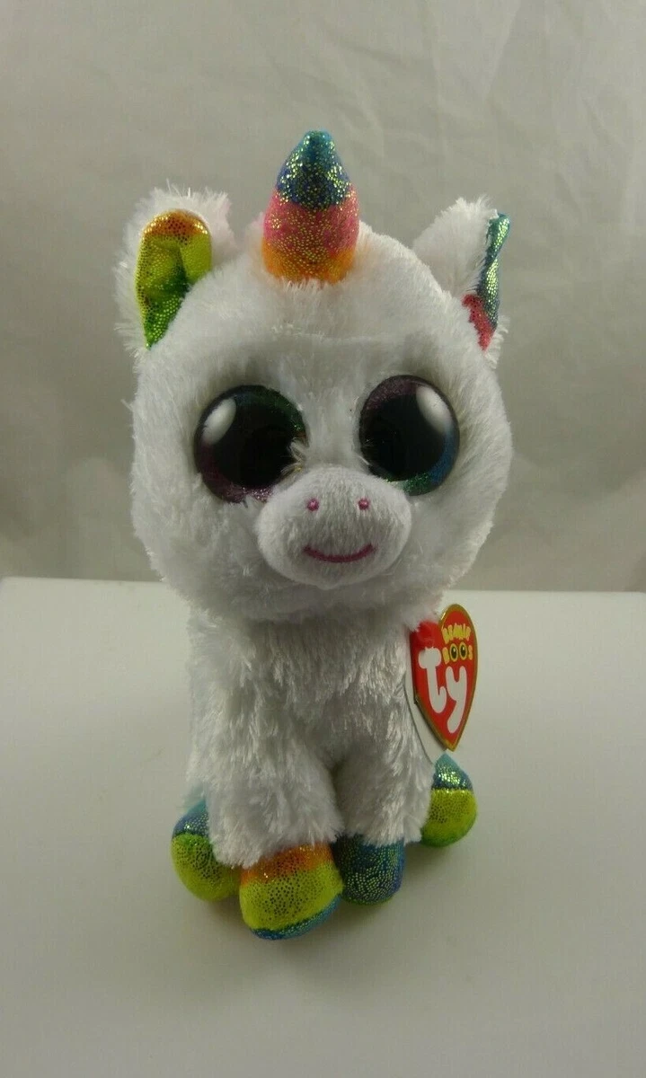 Rainbow Unicorn Pixy Ty collection white Unicorn beanie boo s