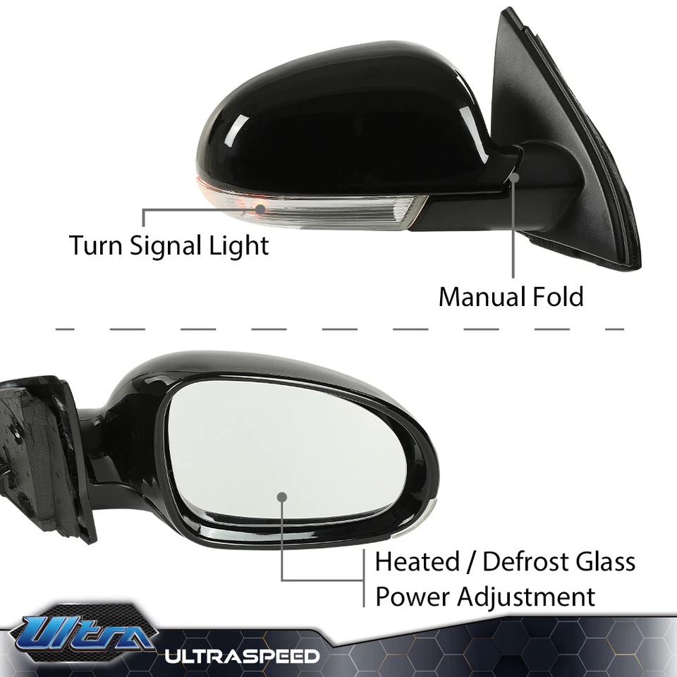 Espejo retrovisor eléctrico apto para Volkswagen Jetta 2005-2010 lado derecho con luz de charco sedán Foto 4 de 4
