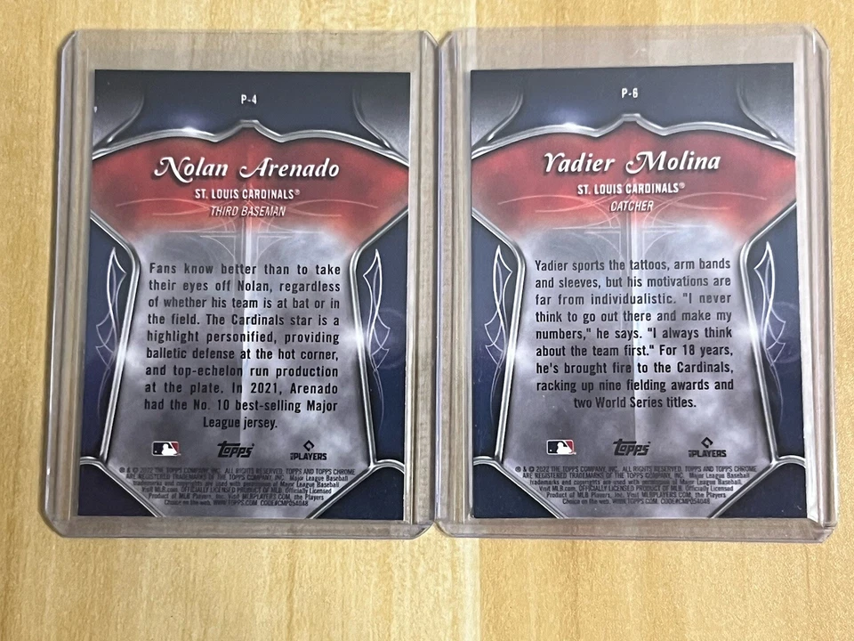 2022 Topps Chrome - Pinstriped Nolan Arenado/Yadier Molina Combo Pack - Image 2 of 4