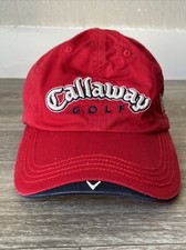Callaway Strapback Hat Baseball Cap Red Golf Embroidered Logo Adjustable OSFA D