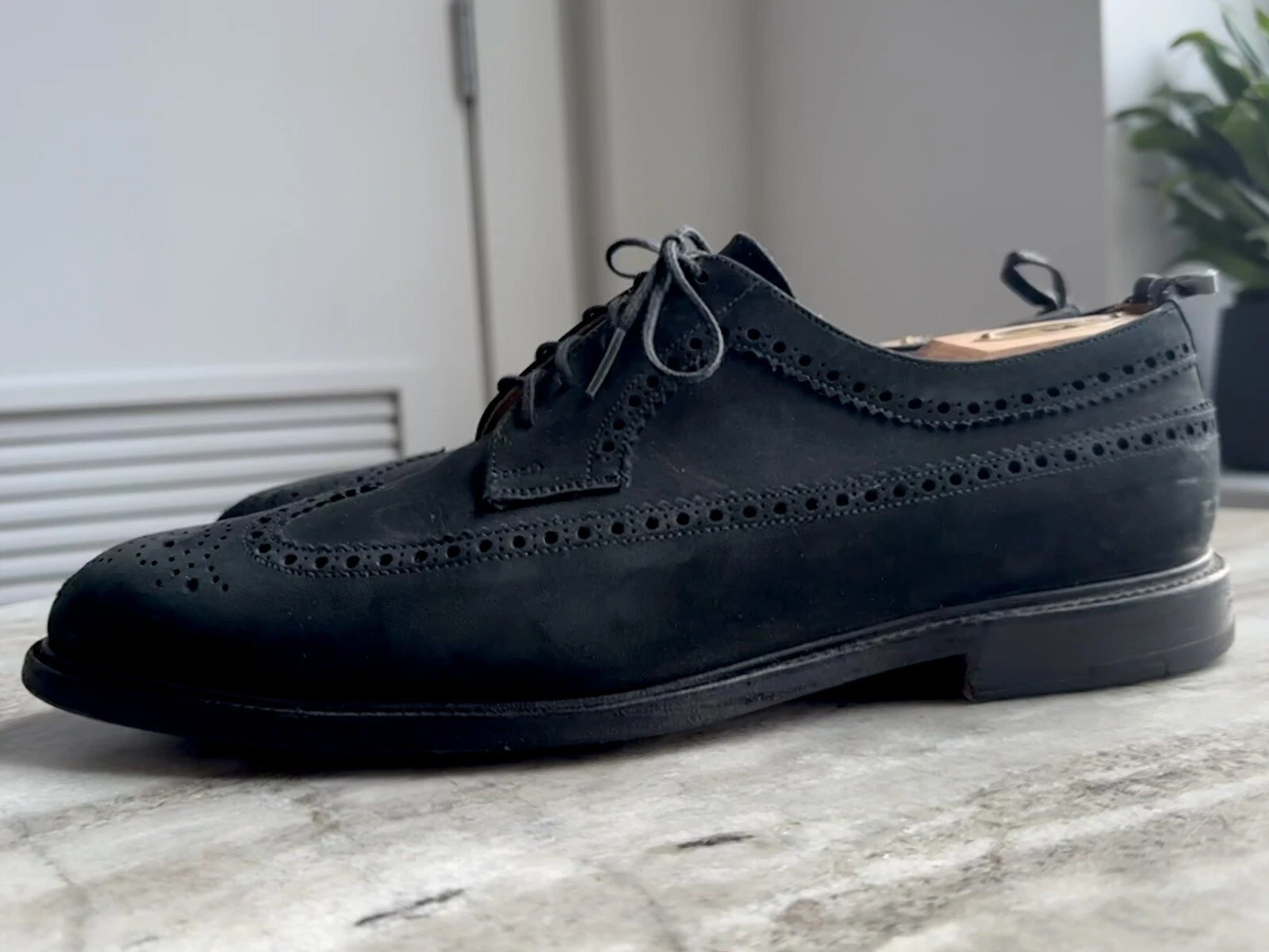 THOM BROWNE Brooks Brothers ali lunghe nabuk nero pile 10 5 Thom sopracciglia