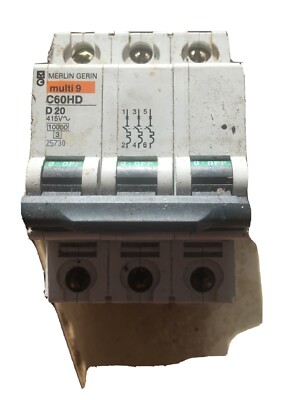 Merlin Gerin Triple Pole MCB D20 Verstärker Multi 9 C60HD