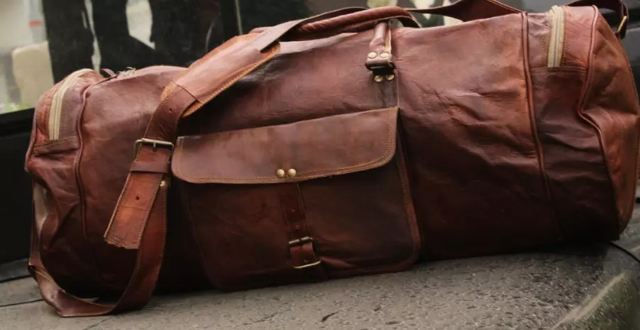 Heavy Duty Leather Travel Bag Duffle Women s Men s Luggage