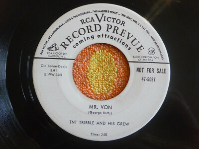TNT TRIBBLE Mr Von/JOE JOE JOHNSON Oh Happy Day 45rpm WHITE LABEL PROMO RCA 1952