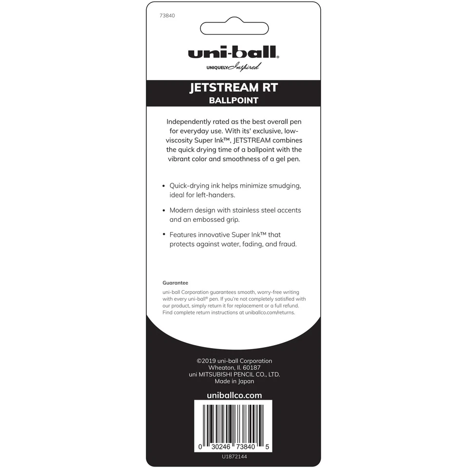 uniball Jetstream RT Retractable Ballpoint Pens, Bold, 1.0 mm  Assorted Ink 3pk - Image 2 of 2