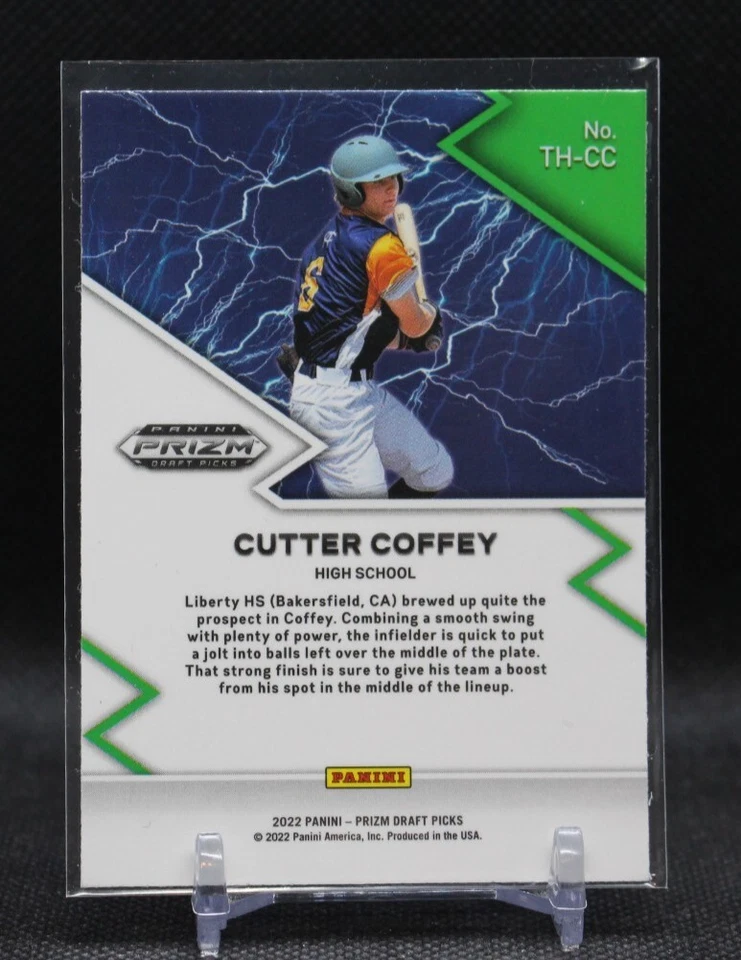 CUTTER COFFEY 2022 Prizm Draft Picks Baseball Thunder Struck #TH-CC High School - Image 2 of 2