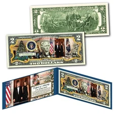 Donald & Melania Trump WHITE HOUSE Presidential MERRY CHRISTMAS Genuine $2 Bill