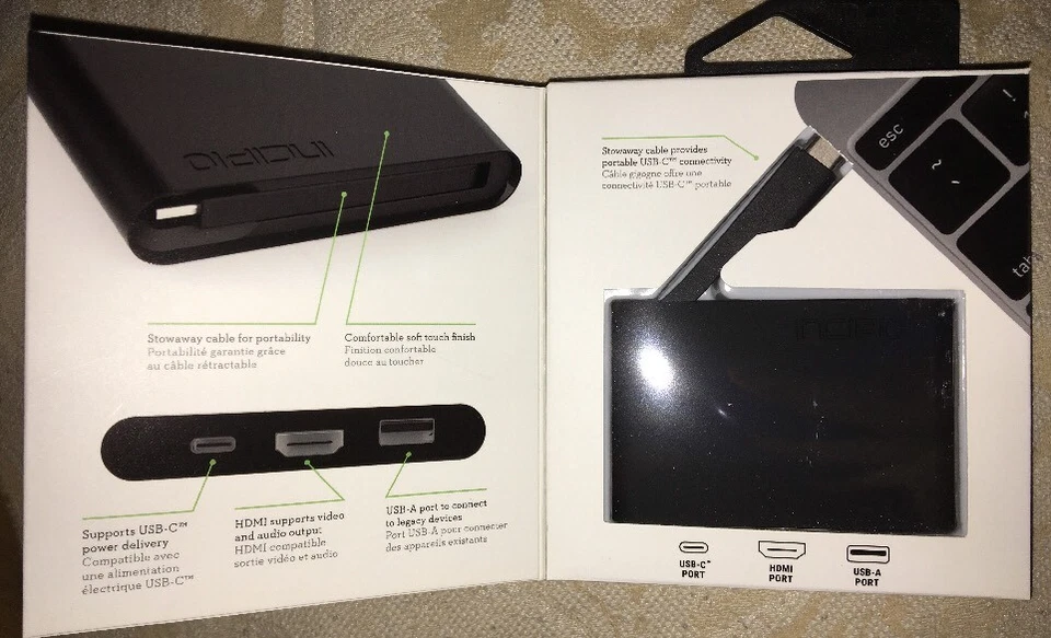 Brand New Incipio USB-C Digital AV Multiport Adapter WM-PW-264-BLK Apple MacBook - Image 3 of 3