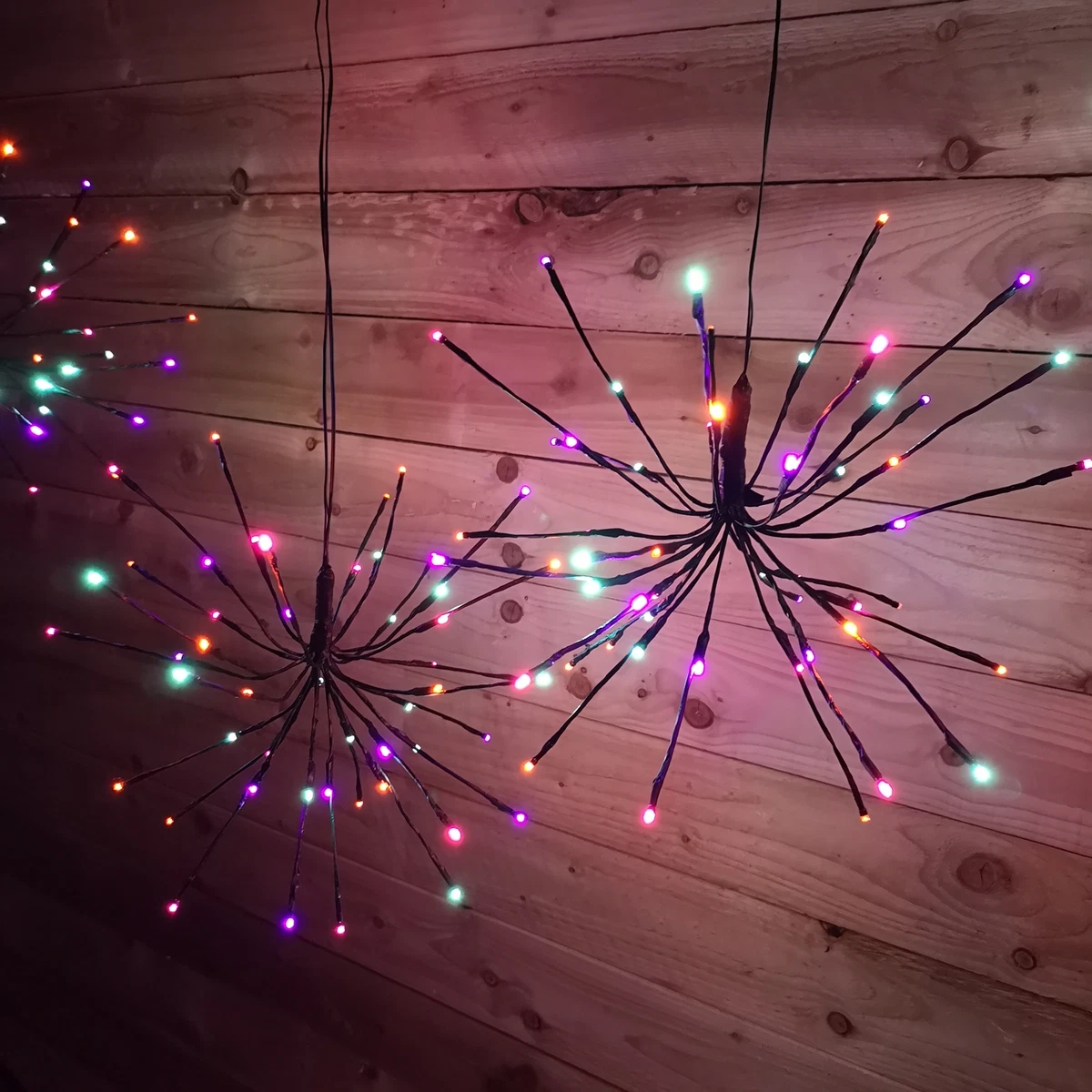 Set Of 4 45cm Premier Christmas Sparkle Ball Twinkling LED Lights in Rainbow