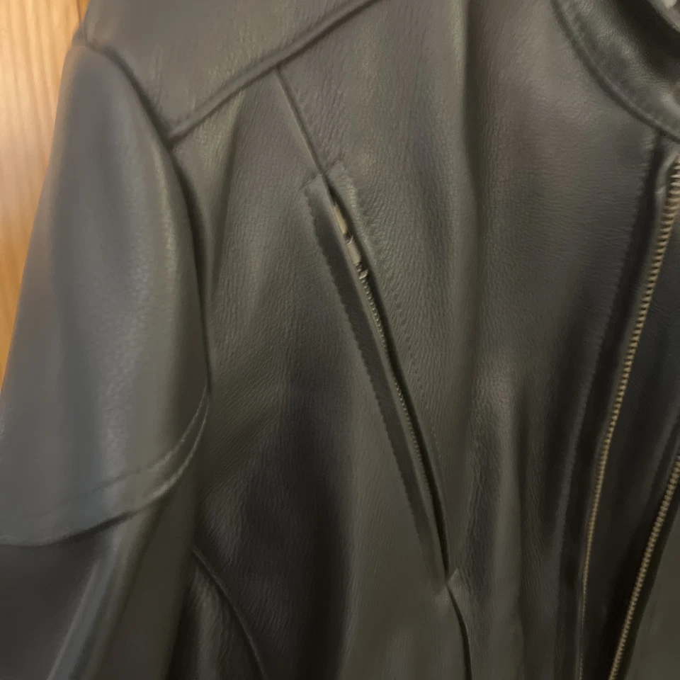 Fox Creek Leather Jacket 48 Motorcycle Coat - Image 3 of 4