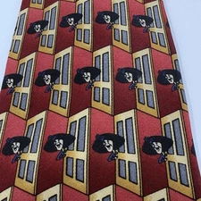 Vintage Gilda Radner Silk Necktie Red Roseanne Roseannadanna Gilda's Club