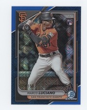 2024 Marco Luciano Bowman Chrome Giants Blue Mega  Refractor 24/150