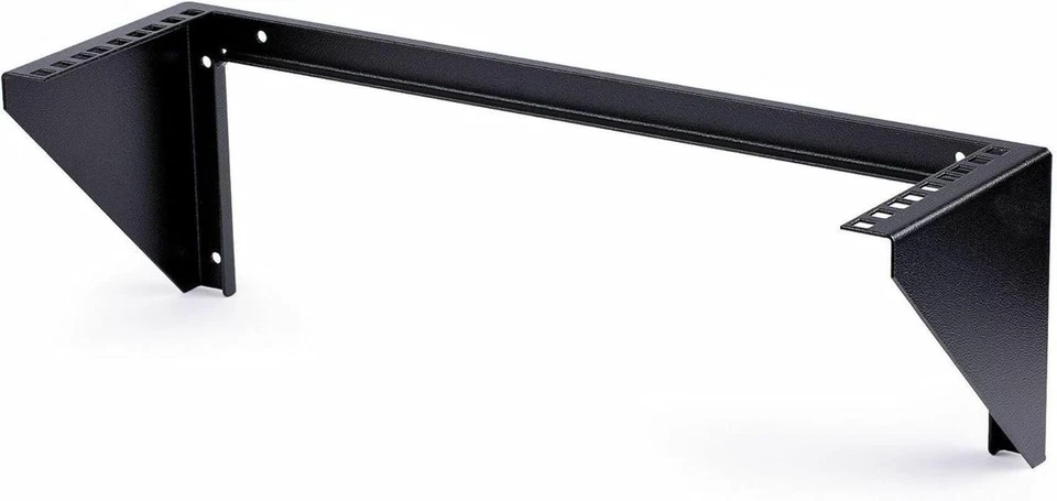 3U Vertical Wall Mount Rack Bracket, Black - Image 3 of 4