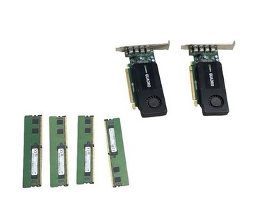 NVIDIA Quadro K1200 GPU 2x, Micron 4GB DDR4 PC4-2400T x4 (CHECK DISCRIPTION)