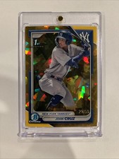 2024 Bowman Chrome Sapphire Prospects John Cruz 1st Yankees Gold #d /50 RC Mint