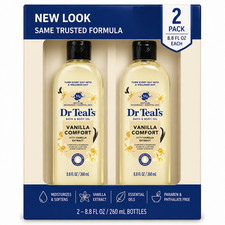 Dr Teal  s Vanilla Comfort Bath  Body Oil 8.8oz 2-Pack Limited Edition Jojoba Al