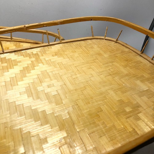 10 Vintage Wicker Rattan Bamboo Serving Trays Tiki Lap Stacking Mid Century Boho - Picture 6 of 6
