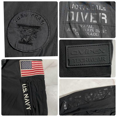 B15983 美品 アヴィレックスCWUジャケットFROGMAN 黒L