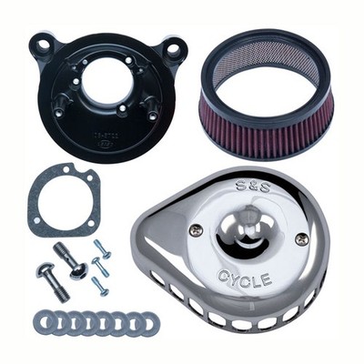 S&S Stealth Mini Teardrop Luftfilter Kit chrom für Harley XL Sportster 91-06