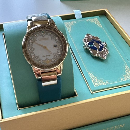 Citizen Women's Aladdin Princess Eco-Drive Teal Leather Watch 30 MM GA1072-07D - Picture 6 of 24