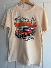 Hot Wheels Driven To Thrill T-Shirt Medium | Cream Graphic Car Tee