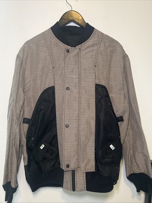 Junya Watanabe Reversible Plaid Bomber  Utility Jacket Size Medium Black/Tan
