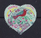 FRANCE Vintage 2005 Greeting Stamp Heart Cacharel Valentines Day Bird Mi 3962 used