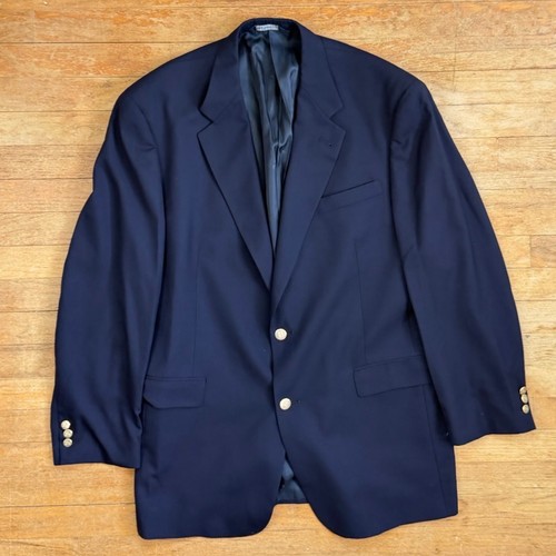 Vintage Mens Burberry Blazer Size 42L 1990s Navy Blue Wool Sport Coat Jacket