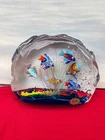 Murano Italy Vintage 6 Fish Glass Aquarium Sculpture Paperweight 8" x 7" (Read)