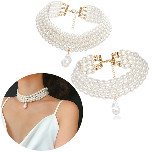 Collars Party Jewelry Pendant Necklace Irregular Pearl Multilayer Bib Choker