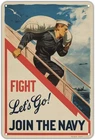 Navy Recruitment Join The Navy Tin Metal Signs Home Décor Vintage Military Print