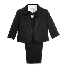 Dressy Daisy Baby Boy 5 Pcs Set Formal Tuxedo Suits No Tail Wedding Christeni...