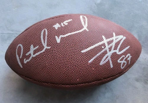 Patrick Mahomes & Travis Kelce SIGNED Football Chiefs 2018 Training Camp 〰️ LOA