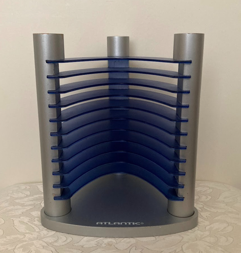 Atlantic Dvd Rack Atlantic Desktop CD/DVD Holder – Blue & Silver Media Tower Rack – Holds ...
