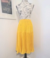 Vintage Howard Wolf Broomstick Skirt Midi Length Canary Yellow 29" Waist USA