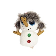 TY Beanie Boos 2018 Buttons The Holiday Snowman W/ Glitter Blue Eyes 6" Plush