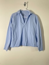 Frank Eileen Patrick Pullover Polo Women S Light Blue Heritage Jersey Knit