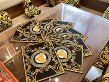 Juego de 8 manteles individuales Versace hechos a medida de vinilo impresión de león y urna únicos