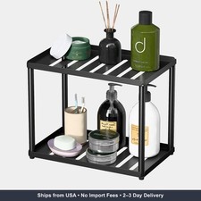 2 Tier Bathroom Counter Organizer, Rectangular Vanity Organizer Shelf, Skincare