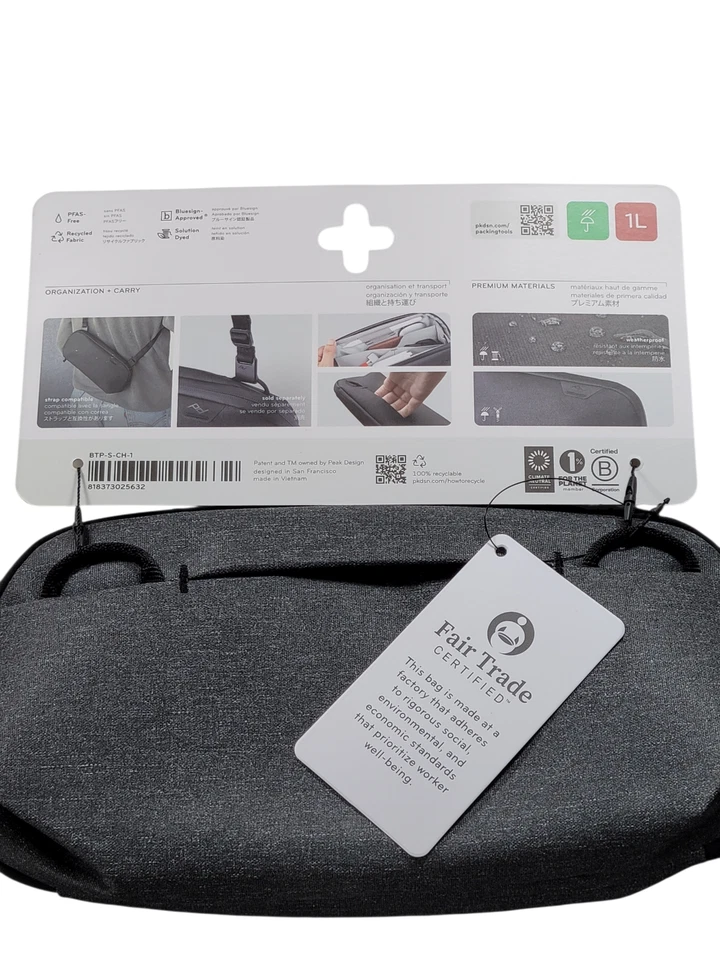 Peak Design Tech Pouch Small Dark Grey Premium Organization Fair Trade Certified - Image 3 of 4