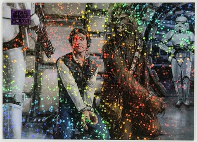 Han and Chewie 2025 Topps Galaxy Chrome Purple Speckle Refractor /125