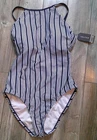 NWT "Nautica" 1-Pc SWIMSUIT Slimming/Seamless/Shaping Strappy Back Woman Sz L