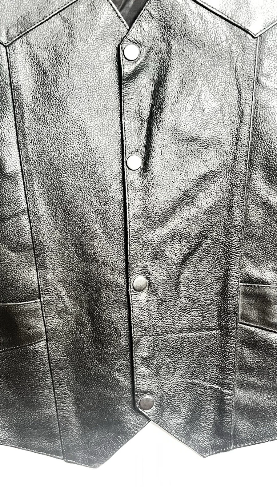 Leather Vest Men’s Wild Wear 100% Black XXL - product detail image 4