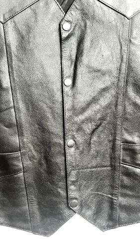Leather Vest  Men’s Wild Wear 100%  Black XXL image 4
