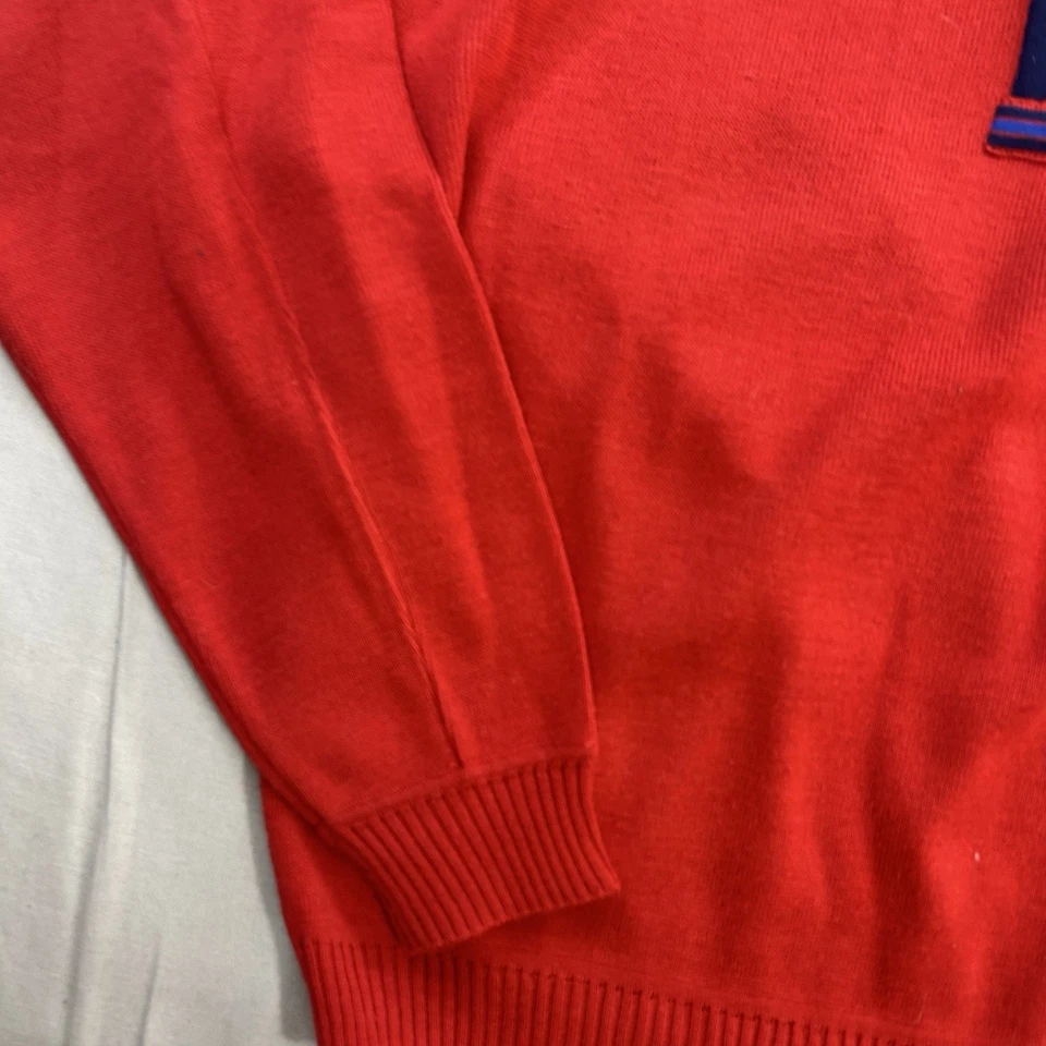 Vintage Obermeyer Sport Sweater Mens 1/4 Zip Co-Pilot Wool Blend Pullover XL Red - Image 2 of 4