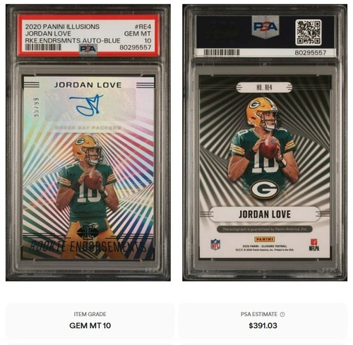 PSA 10 Jordan Love 2020 Panini Illusions AUTO Rookie Endorsements #RE4 Blue /99