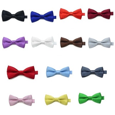 Double Layer Polyester BowTie Necktie For Boy Girl Birthday Party School Event