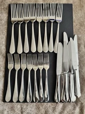23 pc Martha Stewart Stainless 18/10 Flatware Set Silverware Knives Forks